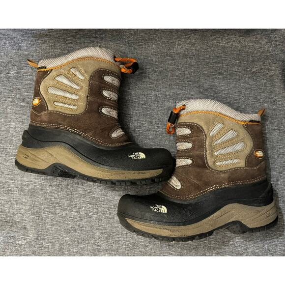 The North Face Winter Snow Boots Youth 2 Garcons Brown Insulation Round Toe - Picture 5 of 10